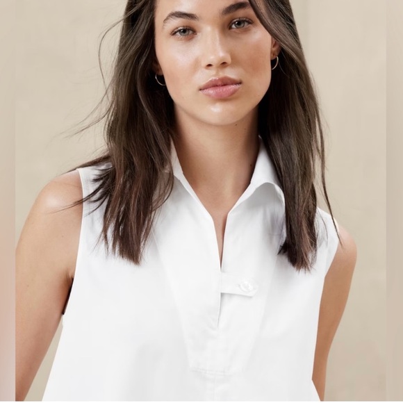 Banana Republic White Poplin Mini Dress - Picture 3 of 4